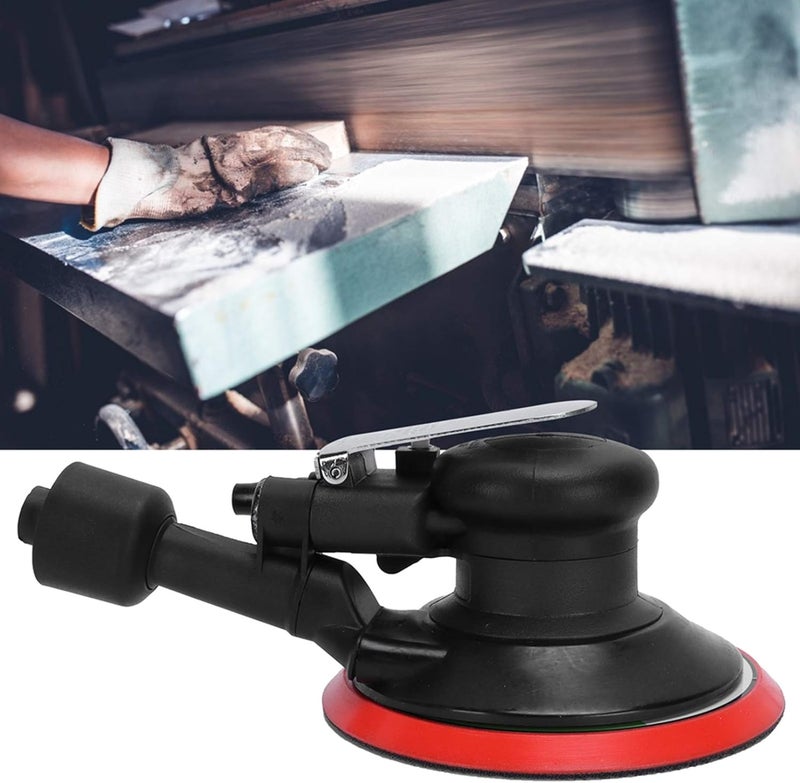Pneumatic Grinding Machine 6in Furniture Polisher Grinder Air Sander Accessories - High Speed 12000rpm, Ergonomic Rubber Handle, Durable Zinc Alloy for Wood and Metal - Image 3