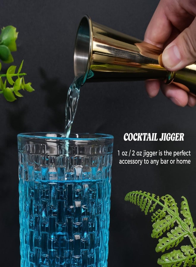 FayuuGem Gold Cocktail Shaker Set - 13oz Glass Mixing Kit with Secure Seal Lid & 4 Bar Tools, Home Bartender Essentials for Drinks and Gifts - Image 4