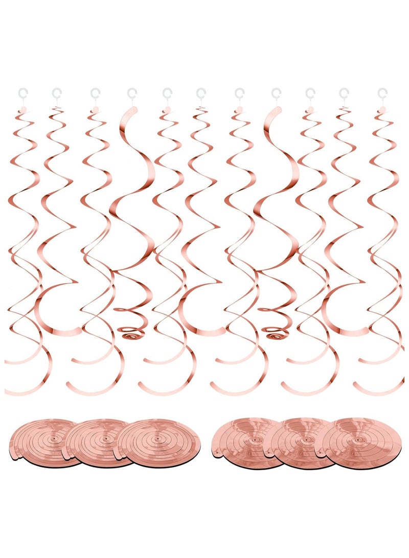 SYOSI Party Swirl Decorations, 30Pcs Foil Swirl Hanging Decoration Plastic Streamer for Ceiling, Whirls Decorations for Birthday Wedding Anniversary Party Decorations, Metallic Hanging Swirl 22" - Image 1