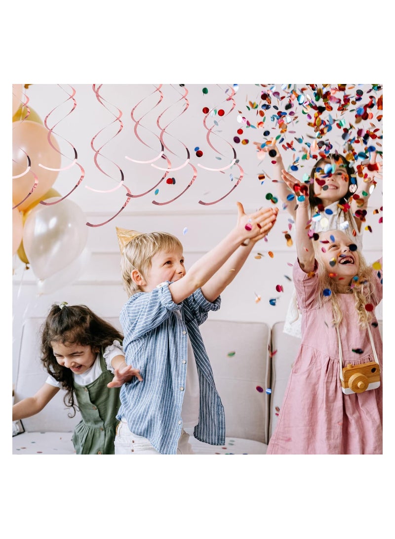 SYOSI Party Swirl Decorations, 30Pcs Foil Swirl Hanging Decoration Plastic Streamer for Ceiling, Whirls Decorations for Birthday Wedding Anniversary Party Decorations, Metallic Hanging Swirl 22" - Image 3
