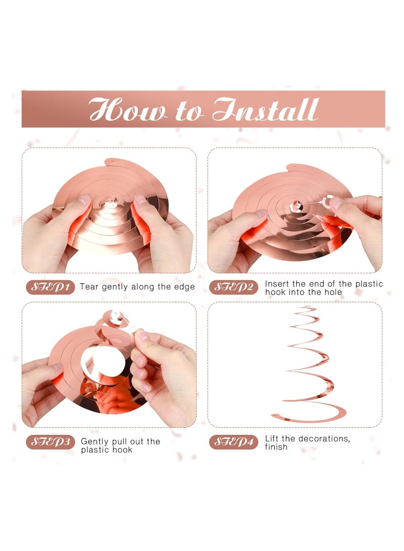 SYOSI Party Swirl Decorations, 30Pcs Foil Swirl Hanging Decoration Plastic Streamer for Ceiling, Whirls Decorations for Birthday Wedding Anniversary Party Decorations, Metallic Hanging Swirl 22" - Image 4