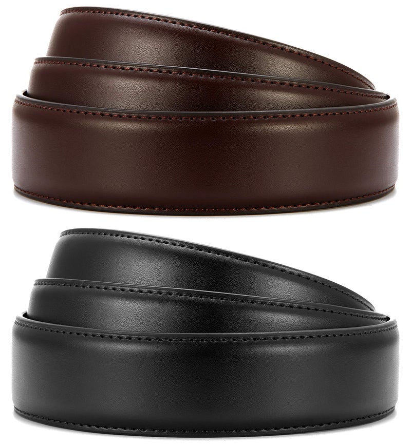 CHAOREN Ratchet Belt Replacement Strap 1 3/8”, Leather Belt Strap for 40MM Slide Click Buckle - Image 3