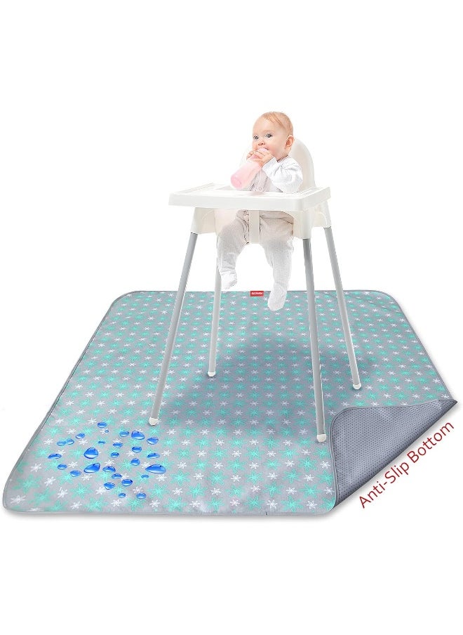 Moonsea Moonsea Splat Mat for Under High Chair Mat, Mealtime Baby Art/Crafts/Playtime, Anti Slip Waterproof Splash Machine Washable Portable Picnic Floor Feeding Table Cloth, 42x46 Inch  - Image 1