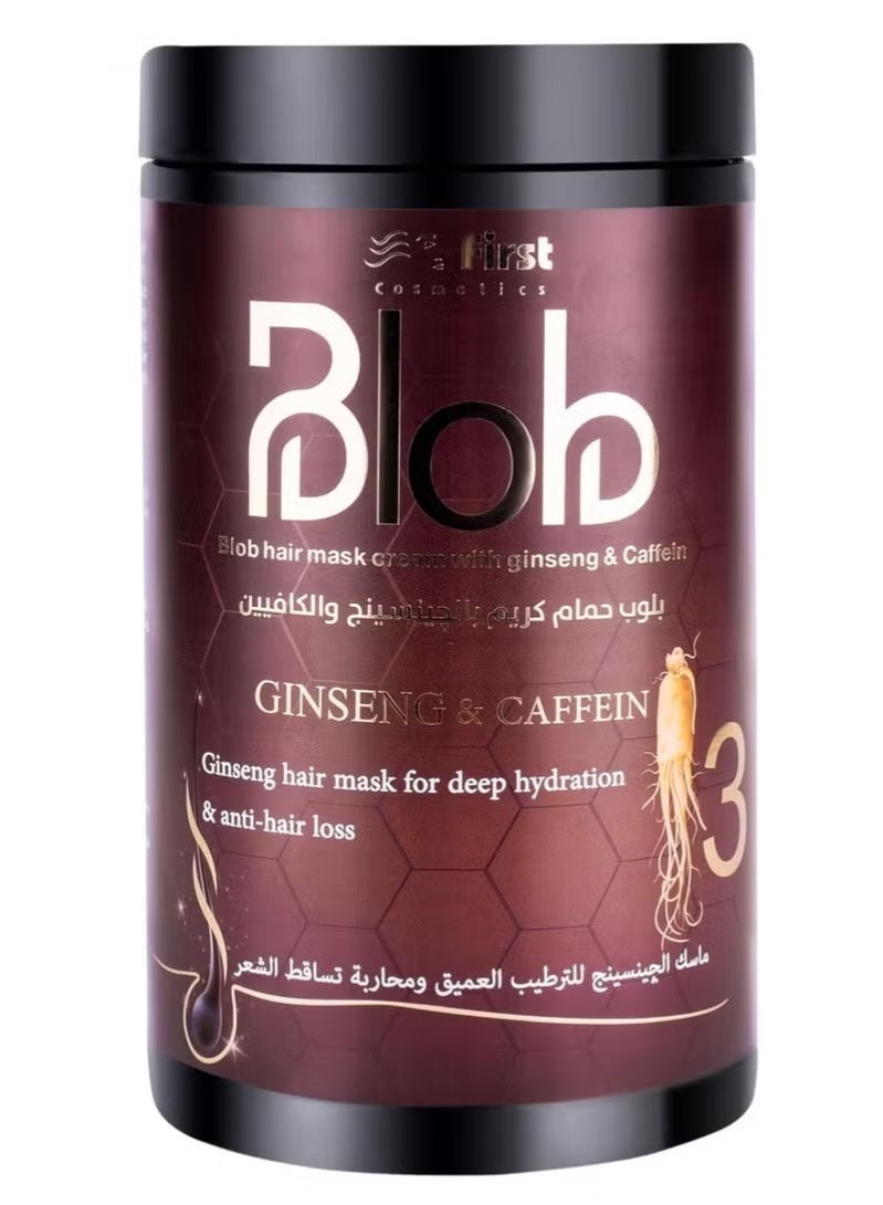 بلوب قناع الشعر مع الجينسنغ والكافيين لترطيب عميق ومنع تساقط الشعر 1000 مل