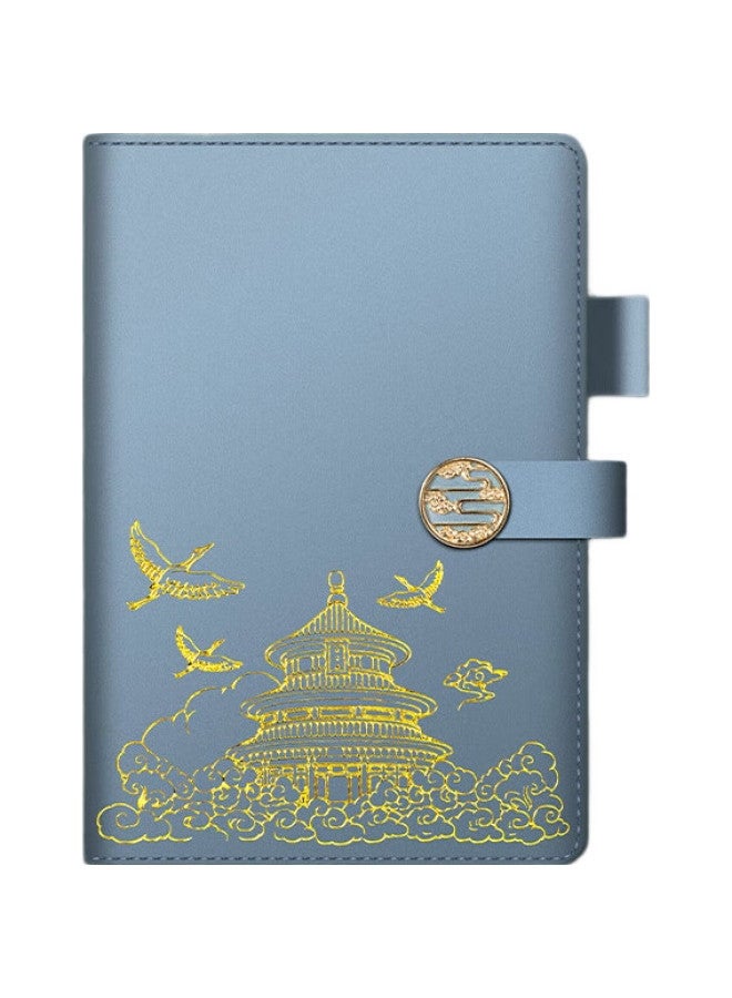 Tianse A5/96 Sheets Forbidden City Chinese Style Notebook, High-Quality Vintage Journal, New Year Gift Diary, Meeting Notebook, Teacher'S Day Gift, Annual Meeting Gift, Ts-4165, Smoky Blue - Image 3