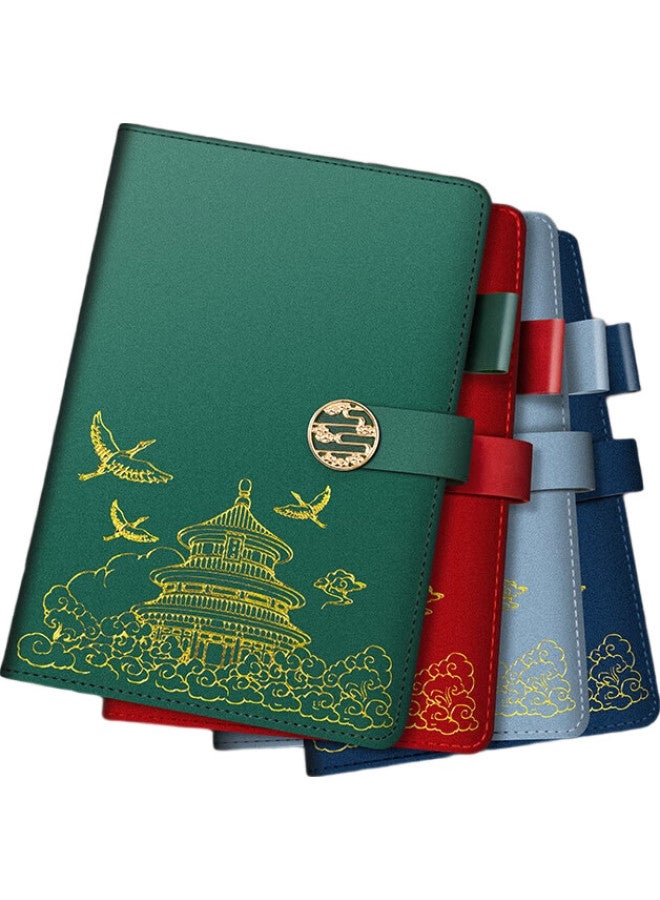 Tianse A5/96 Sheets Forbidden City Chinese Style Notebook, High-Quality Vintage Journal, New Year Gift Diary, Meeting Notebook, Teacher'S Day Gift, Annual Meeting Gift, Ts-4165, Smoky Blue - Image 2