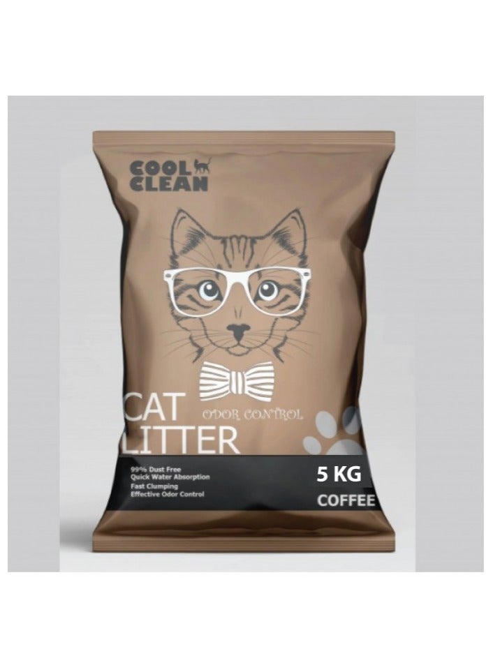 Cool & Clean Cool Clean Clumping Cat Litter[Weight - 5kg, Flavor - Coffee] 