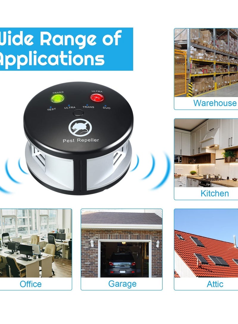 SOLARAE Rodent Repellent Ultrasonic, Squirrel Repellent 360 Degree Mice Deterrent 3 in 1 Pressure Wave Pest Repeller Electronic Mouse Blocker for Squirrels Mice Rats Rodents Indoor Use - Image 4