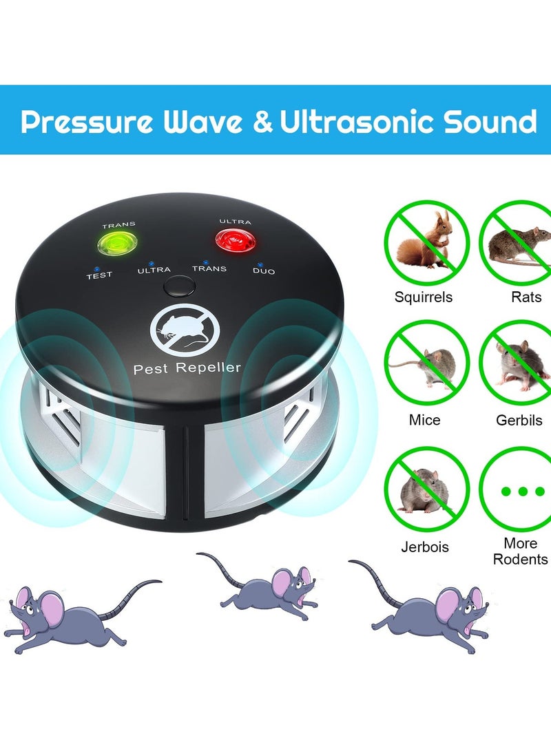 SOLARAE Rodent Repellent Ultrasonic, Squirrel Repellent 360 Degree Mice Deterrent 3 in 1 Pressure Wave Pest Repeller Electronic Mouse Blocker for Squirrels Mice Rats Rodents Indoor Use - Image 2
