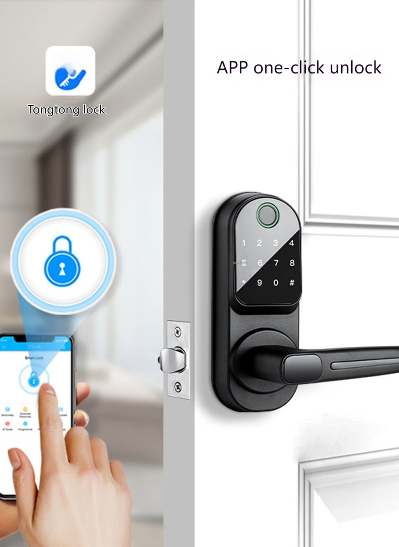 Sharpdo - Smart Door Lock, Fingerprint Deadbolt Lock with App Control,  Electronic Smart Lock with TT APP,  Fringerprint and Key, Password - Image 1