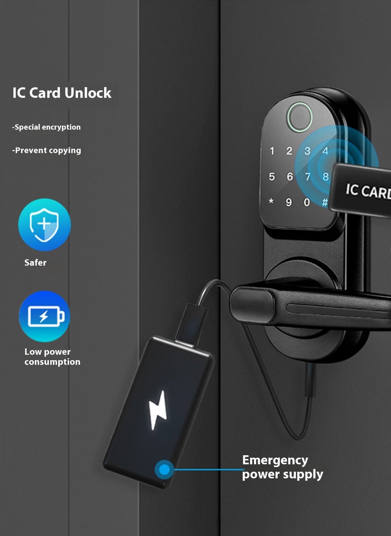 Sharpdo - Smart Door Lock, Fingerprint Deadbolt Lock with App Control,  Electronic Smart Lock with TT APP,  Fringerprint and Key, Password - Image 1