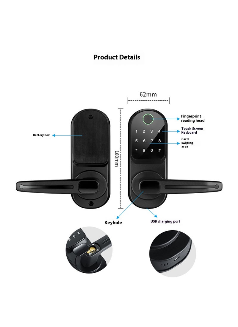 Sharpdo - Smart Door Lock, Fingerprint Deadbolt Lock with App Control,  Electronic Smart Lock with TT APP,  Fringerprint and Key, Password - Image 1