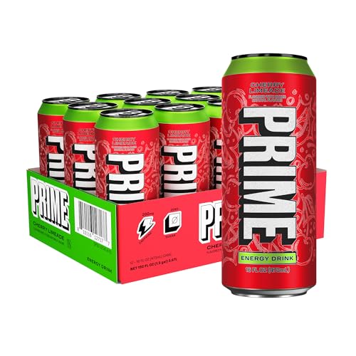 Prime Hydration PRIME Energy CHERRY LIMEADE, Zero Sugar Energy Drink, 200mg Caffeine and 355mg of Electrolytes for Hydration, Vegan, Gluten Free,16 Fluid Ounce, 12 Pack - Image 1
