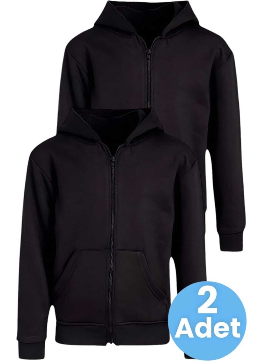 Tezzgelsin - Kids Cotton Hooded Zippered Sweatshirt 2 Piece Set - Image 1
