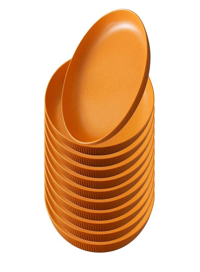 Vortipu Degradable Lightweight Wheat Straw Plates - 9.05" Unbreakable Dinnerware, Dishwasher & Microwave Safe, Ideal for Kids, Toddlers & Adults - Perfect for Salads, Snacks & More (PECK10 Orange-N) - Image 1