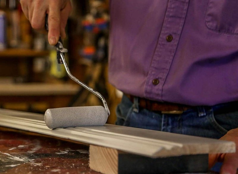 KUPOO مجموعة أسطوانة طلاء فوم مع غلاف أسطوانة فوم عالي الكثافة مقاس 6 بوصات، إطار أسطوانة وصينية، مجموعة أسطوانة لتجديد حوض الاستحمام، أسطوانة طلاء بلاط الجدران، عبوة من 8 - Image 4