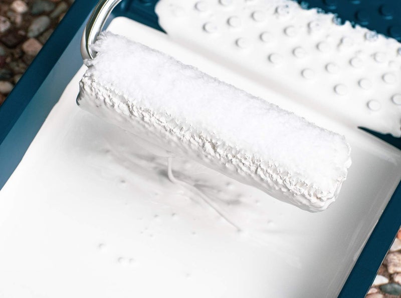 KUPOO مجموعة أسطوانة طلاء فوم مع غلاف أسطوانة فوم عالي الكثافة مقاس 6 بوصات، إطار أسطوانة وصينية، مجموعة أسطوانة لتجديد حوض الاستحمام، أسطوانة طلاء بلاط الجدران، عبوة من 8 - Image 5