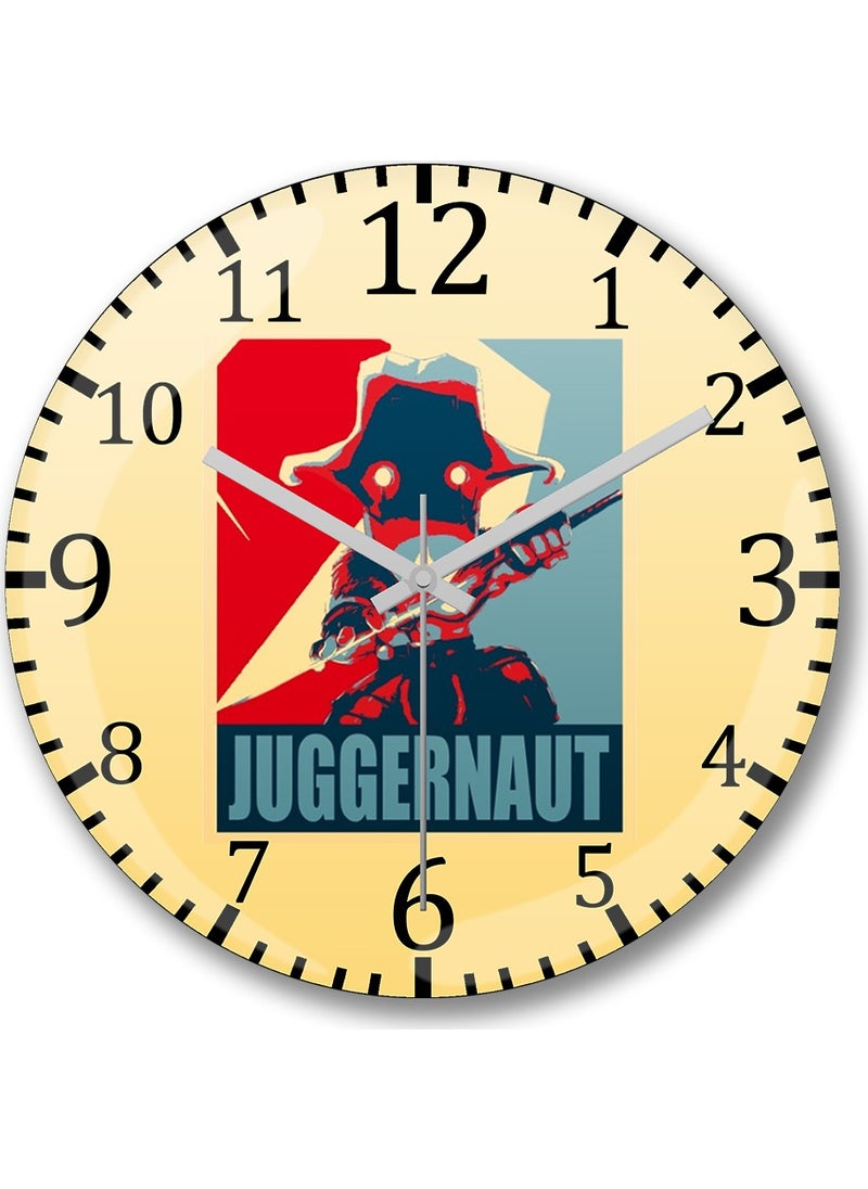 Baskı Dükkanı Print Shop Dota 2 Juggernaut Chibi Wall Clock Curved Real Glass  - Image 1