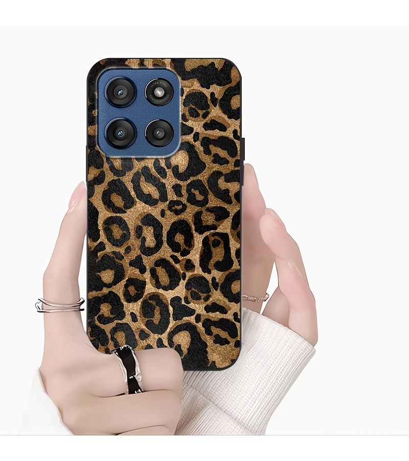 Black Compatible Moto G Play 4G 2024 Wild Cool Leopard Print Design Phone Case - Image 2