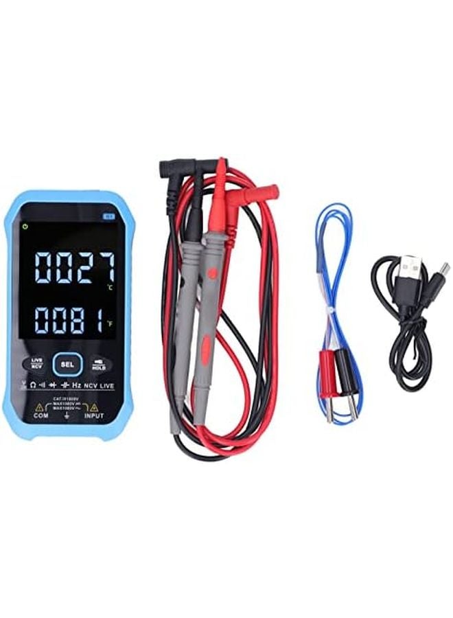 مقياس متعدد رقمي بشاشة LCD لاختبار جهد التيار المتردد والمستمر مع خاصية الاستمرارية ودرجة الحرارة والإضاءة الخلفية - Image 1