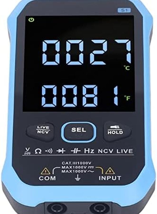 مقياس متعدد رقمي بشاشة LCD لاختبار جهد التيار المتردد والمستمر مع خاصية الاستمرارية ودرجة الحرارة والإضاءة الخلفية - Image 3