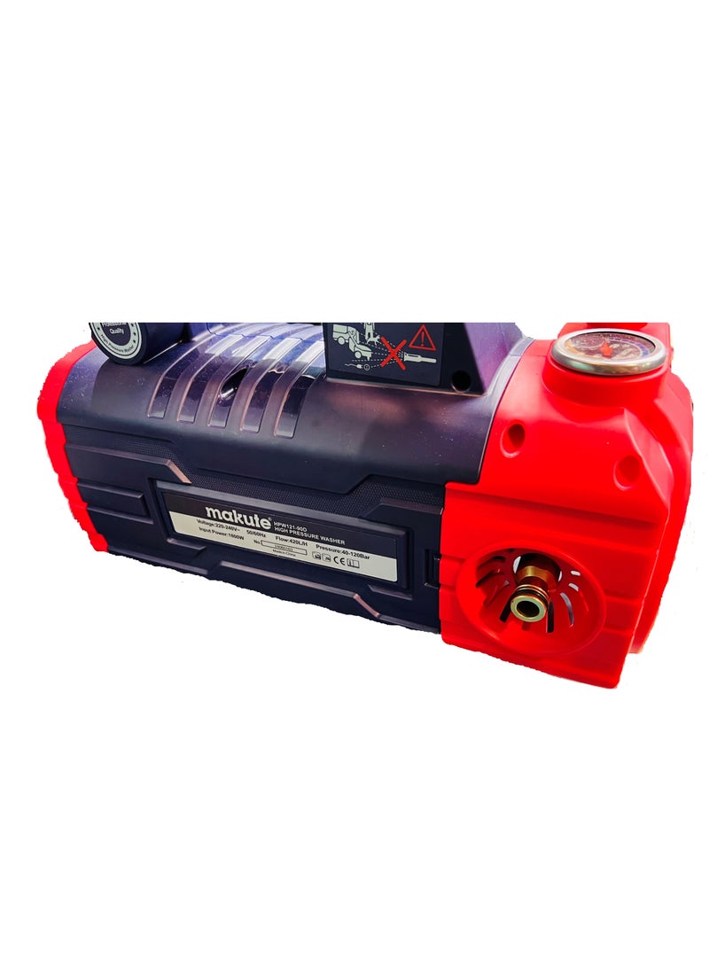 makute 1800W  Electric High-Pressure Washer with 220V 90Bar 96mm  Diameter of motor 390L/H Flow  Compact design Portable & Lightweight for Home, Lawns, Parks, Cars, Bikes, and More ( HPW121-90D) - Image 2