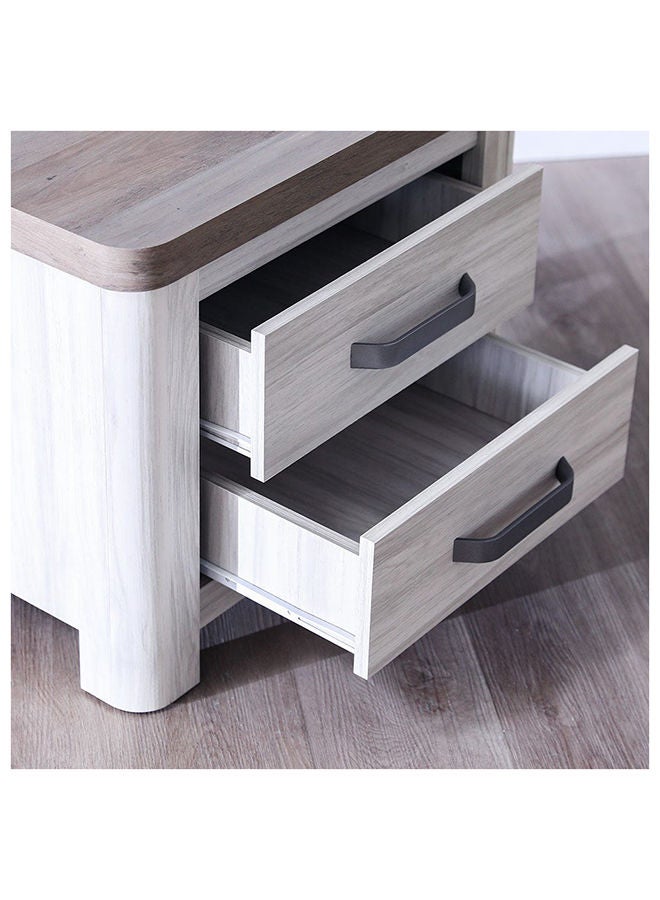 DANUBE HOME Olivos Night Stand Multi Functional Bedside Table Space Saving Night Stand End Table Storage Furnitures For Bedroom L60xW40xH49 cm Ash Grey/Oak - Image 5