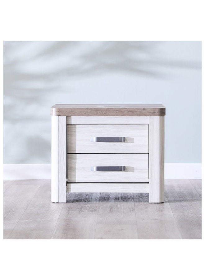 DANUBE HOME Olivos Night Stand Multi Functional Bedside Table Space Saving Night Stand End Table Storage Furnitures For Bedroom L60xW40xH49 cm Ash Grey/Oak - Image 2