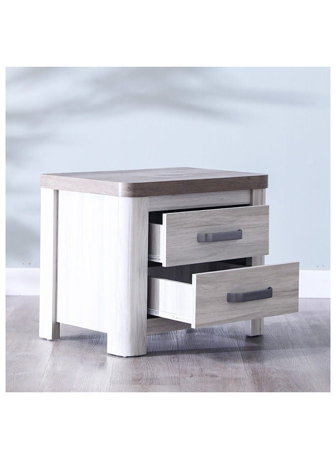 DANUBE HOME Olivos Night Stand Multi Functional Bedside Table Space Saving Night Stand End Table Storage Furnitures For Bedroom L60xW40xH49 cm Ash Grey/Oak - Image 4