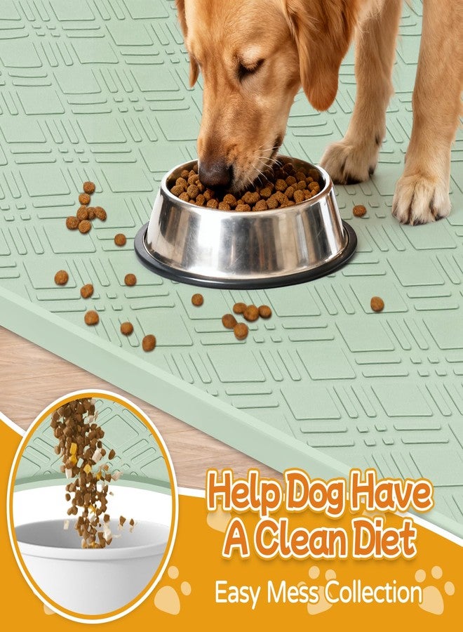 Lanstics Dog Food Mat, 42" x29" Large Silicone Mat Dog Feeding Mat with Raised Edge Non-Slip Pet Feeding Mat for Food and Water Bowl, Easy to Clean, Floor Protection (Light Green) - Image 5