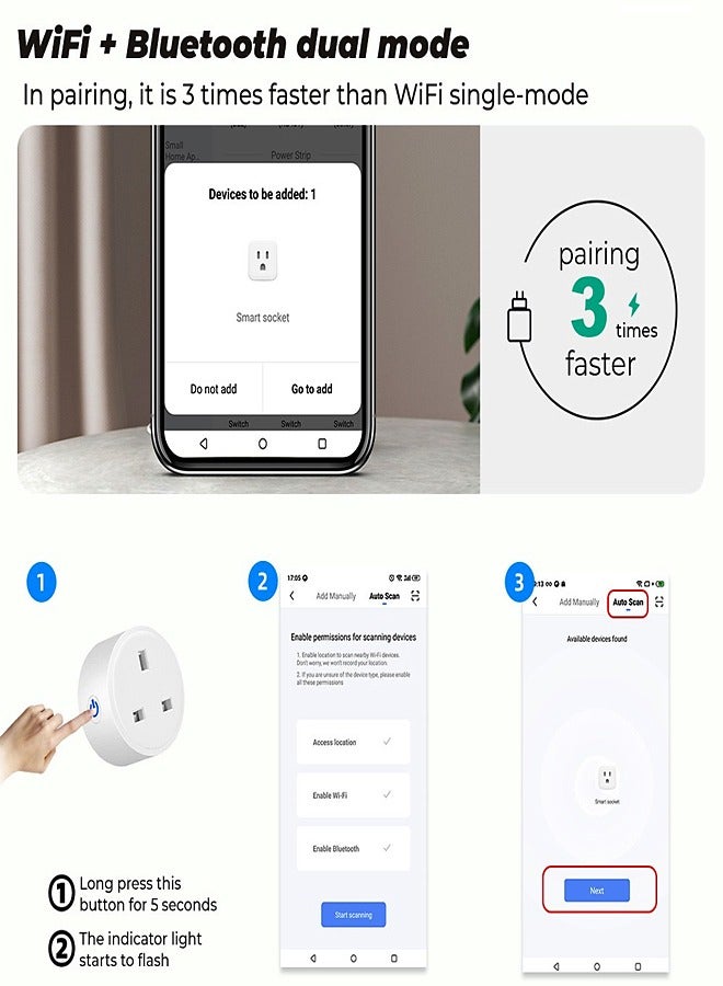 fashionhome Multipurpose Wi-Fi and Bluetooth Enable Smart Control Plug - Image 4