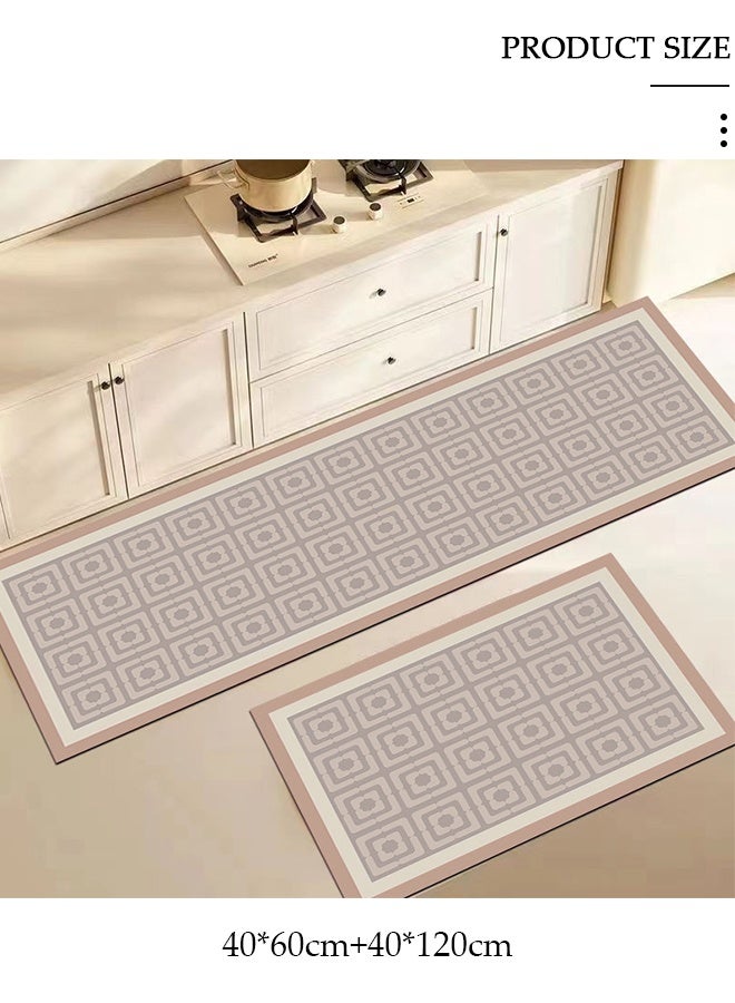 DUNISO Diatom Mud Bath Mat Set Bathroom Kitchen Rug Mat Extra Soft and Absorbent Bath Rugs Non-Slip Quick Drying Floor Bath Tub Mat for Bathroom Floor Tub and Shower 40*60cm/40*120cm - Image 4