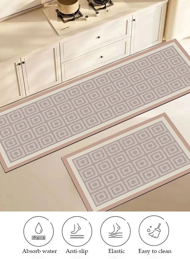 DUNISO Diatom Mud Bath Mat Set Bathroom Kitchen Rug Mat Extra Soft and Absorbent Bath Rugs Non-Slip Quick Drying Floor Bath Tub Mat for Bathroom Floor Tub and Shower 40*60cm/40*120cm - Image 5