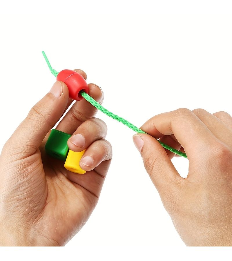 Beads And Ropes Toy Set 50 Beads 4 Strings Fine Motor Skills Development Gift - Image 3