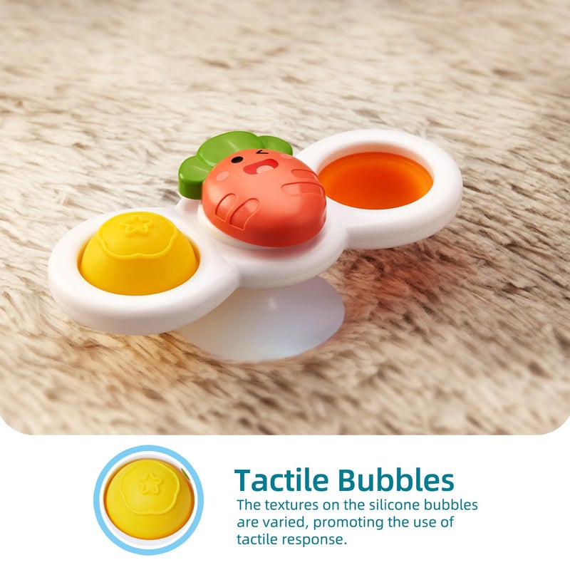 LiKee ألعاب استحمام حسية دوارة مع كوب شفط قوي من ليكي للأطفال من 6 12 18 شهرًا طائرة سيارة سفر طاولة ونوافذ للأطفال من 1 2 سنوات أولاد وبنات (شمس) - Image 2