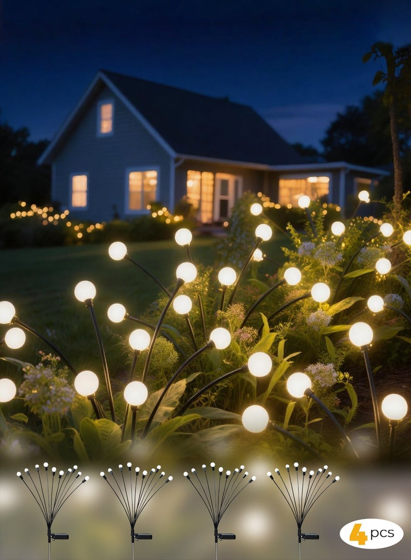 Topleo Solar Firefly Lights, 4 Piece Solar Garden Lights 10LED Solar Lights Outdoor Waterproof, Garden Deck Patio Path Landscape Outdoor Decorative Lights - Image 1