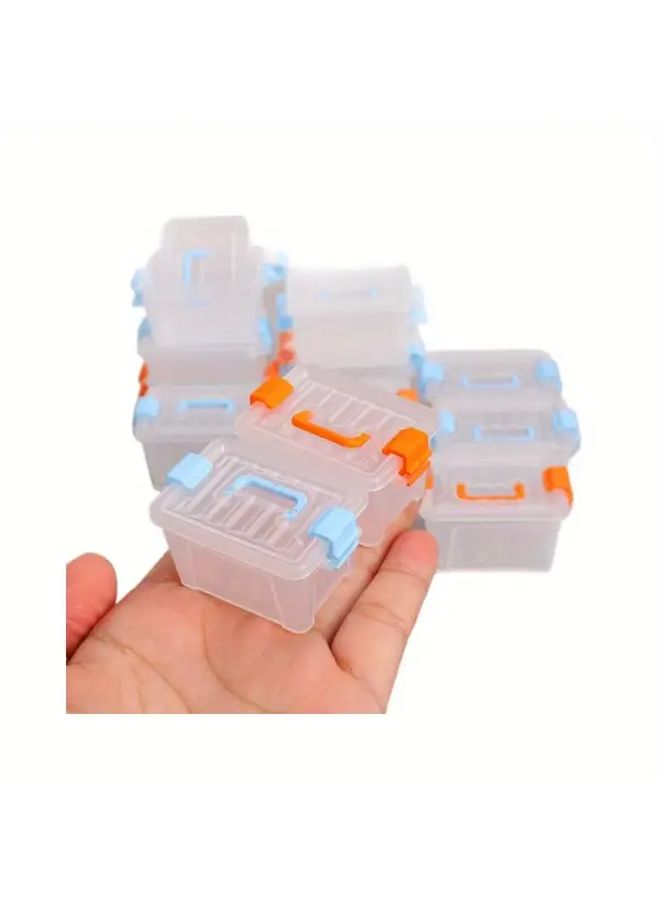 5 Pcs 1:12 Scale Mini Storage Boxes Orange Lids Durable Plastic Organizer For Dollhouse Accessories Photography Props - Image 5