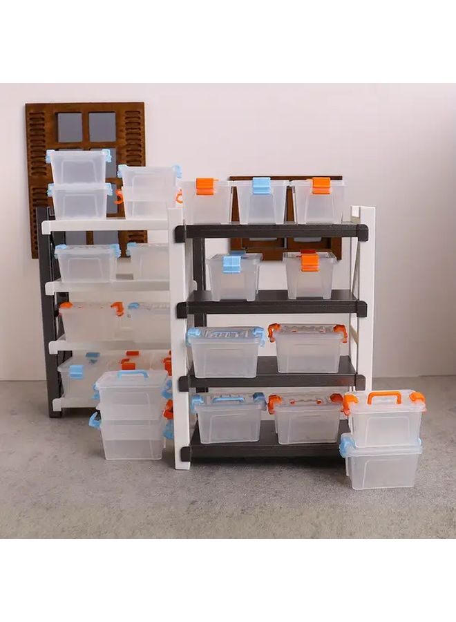 5 Pcs 1:12 Scale Mini Storage Boxes Orange Lids Durable Plastic Organizer For Dollhouse Accessories Photography Props - Image 3