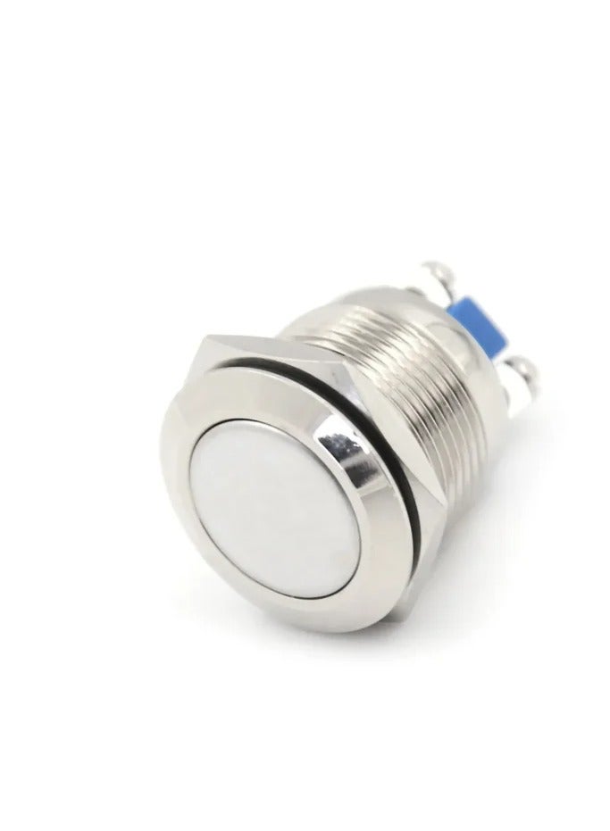 KNP KNP YL12C-B11P Metal Switch is a durable 12mm silver colored reset switch designed for a range of low voltage applications Its robust metal construction ensures longevity and resistance to wear making it ideal for frequent use in demanding environments.  - Image 2