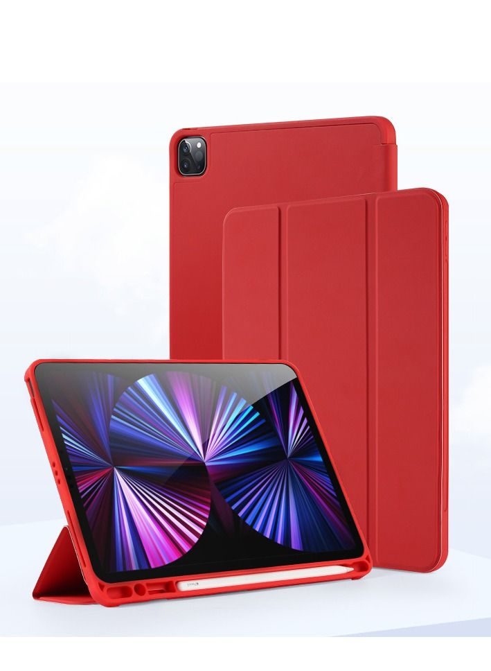 Loquat Red Soft Case Bottom Protective With Pen Slot For iPad