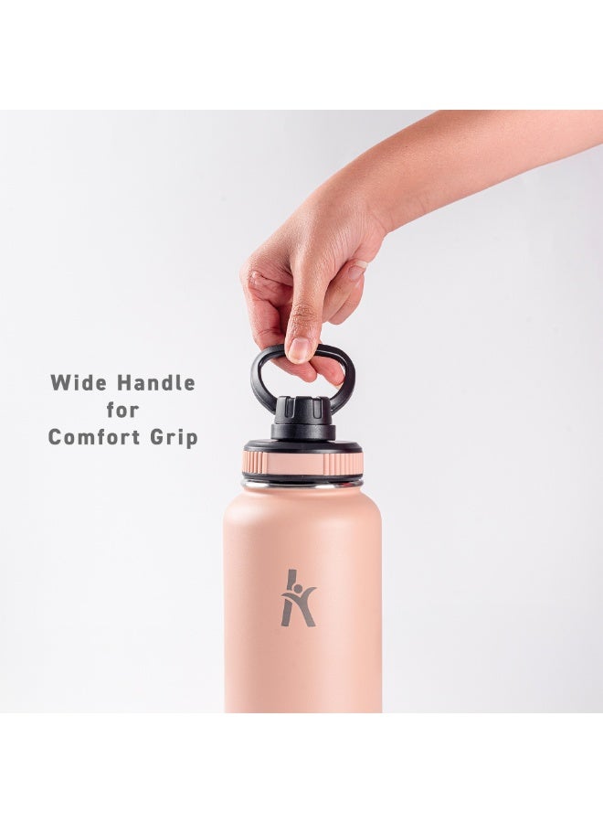 KRYMSO 950ml Stainless Steel Water Bottle, Sports Bottle with Straw, Double Wall Insulated Water Bottle, Thermos Flask, Water Bottle for kids, Gym - Image 3