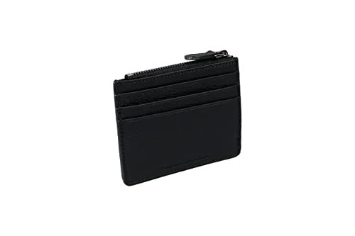 grande 3603 Genuine Leather Card Holder For Women and Men Slim Minimalist Small Zipper Wallet (BLACK) - Image 2