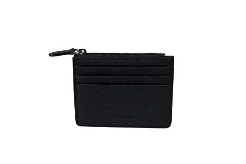 grande 3603 Genuine Leather Card Holder For Women and Men Slim Minimalist Small Zipper Wallet (BLACK) - Image 1