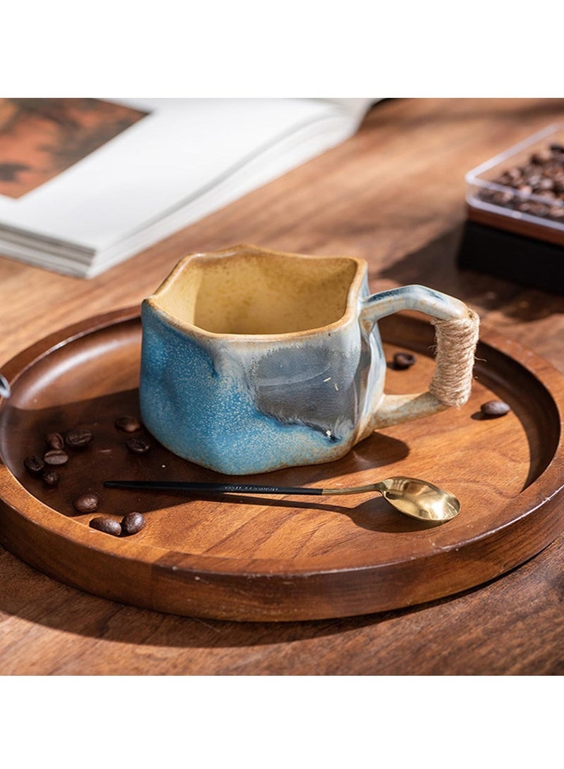 Coffee Mugs, Newest Aesthetic Cloud Irregular Coffee Mugs 9 Oz/ 250 Ml, Ceramic Cloud Mug for Dishwasher, Blue  - Image 4
