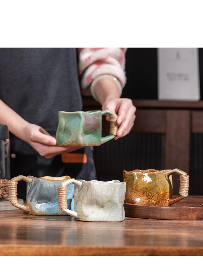 Coffee Mugs, Newest Aesthetic Cloud Irregular Coffee Mugs 9 Oz/ 250 Ml, Ceramic Cloud Mug for Dishwasher, Blue  - Image 3