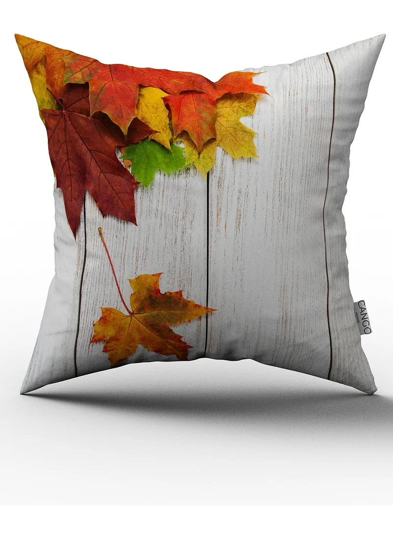 Cango Home Brown Beige Autumn Themed Digital Printed Double Sided Throw Pillow Cover - OTYK536-CT