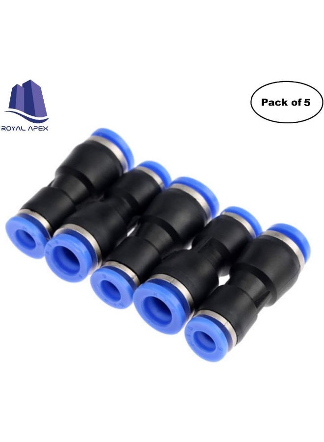 Royal Apex Pu Pipe And Fittings Polyurethane Pneumatic Pipe Push In To Connect Fittings Reducer Socket Pack Of 5 12X10Mm - Image 3