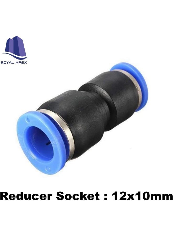 Royal Apex Pu Pipe And Fittings Polyurethane Pneumatic Pipe Push In To Connect Fittings Reducer Socket Pack Of 5 12X10Mm - Image 2
