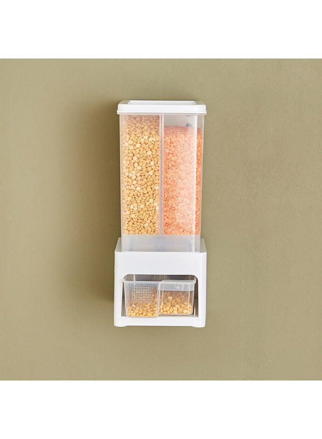 Home Box Essential Wall Mounted Twin Grain Holder With Cup 16 x 32 x 21 cm - Image 1