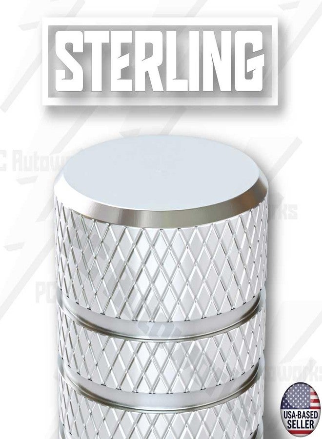 PC Autoworks Aluminum Tire Valve Stem Caps - Anti-Rust, Premium Anodized Aluminum, Corrosion-Resistant, Easy Install, Universal Fit for Car, Truck, Bike, SUV - 1 Pack/Set of 4 (Sterling) - Image 4